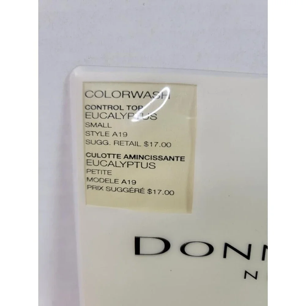 Donna Karan The Nudes Colorwash Control Top Tights Small Eucalyptus Green A19
